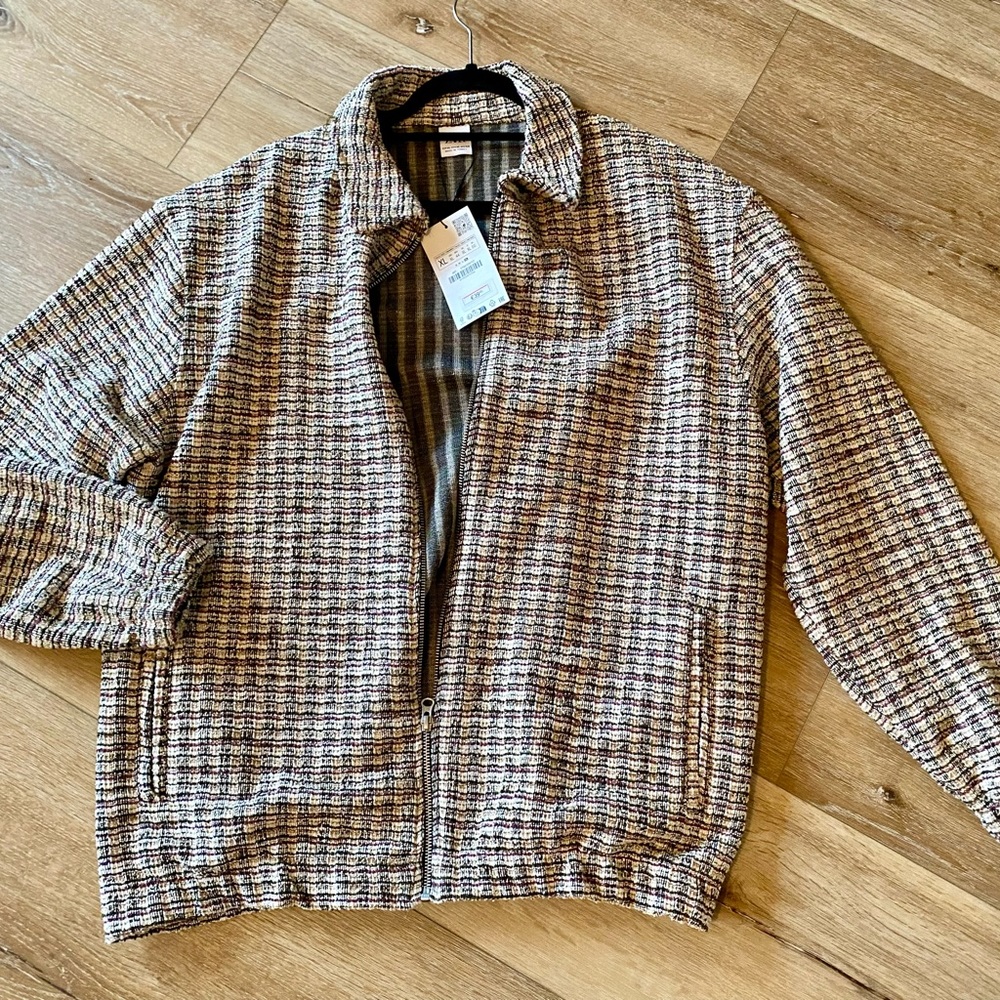 NWT Zara men’s XL zip up shirt/jacket from Italy